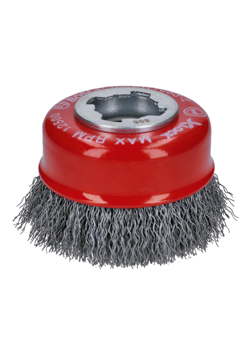 Bosch WBX318 3 In. Wheel Dia. X-LOCK Arbor Carbon Steel Crimped Wire Cup Brush