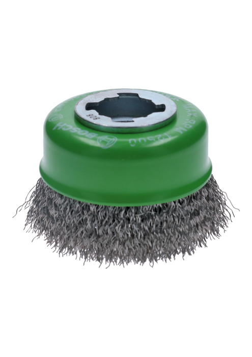 Bosch WBX319 3 In. Wheel Dia. X-LOCK Arbor Stainless Steel Crimped Wire Cup Brush