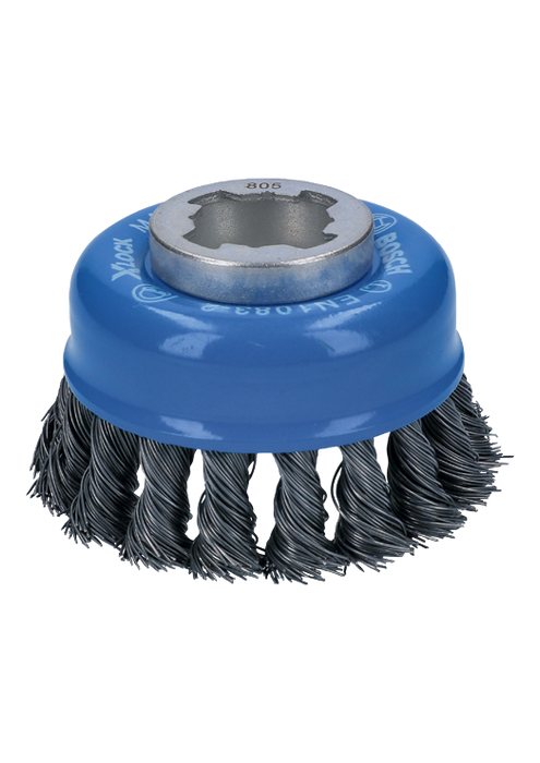 Bosch WBX328 3 In. Wheel Dia. X-LOCK Arbor Carbon Steel Knotted Wire Single Row Cup Brush