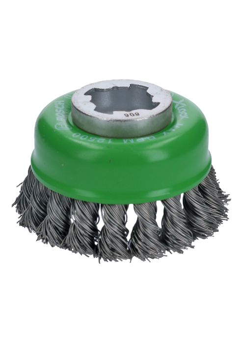 Bosch WBX329 3 In. Wheel Dia. X-LOCK Arbor Stainless Steel Knotted Wire Single Row Cup Brush